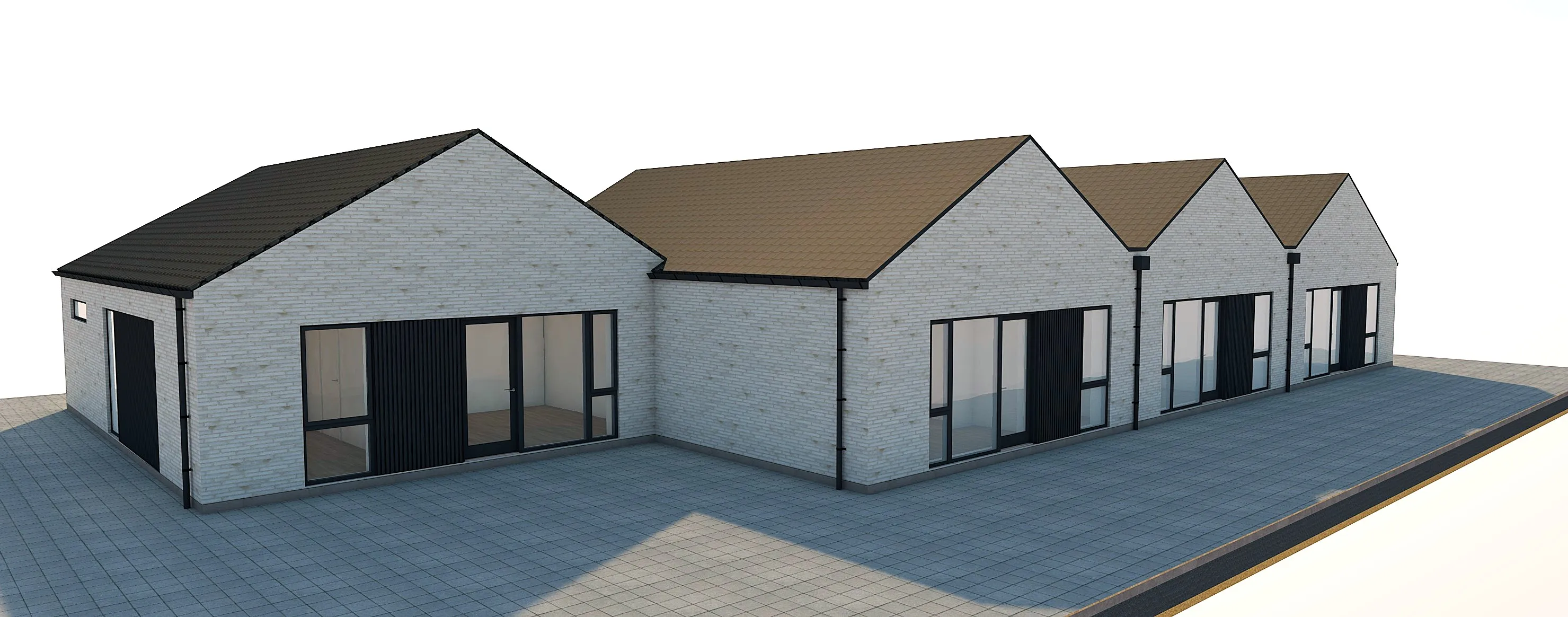 3D-visualisering af Type 80 (80 m²) rækkehus i Kohave, Herfølge